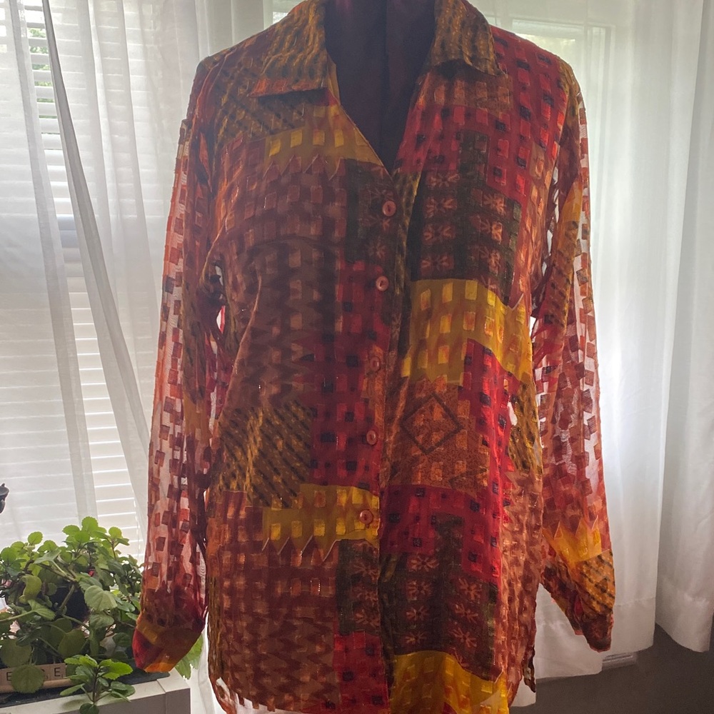 Multicolor Patchwork Blouse - image 1